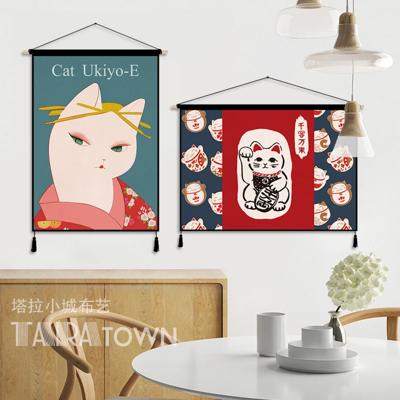 Japanese Lucky Cat Cloth Art A – Japanese Restaurant Lifestyle recenzja i cena